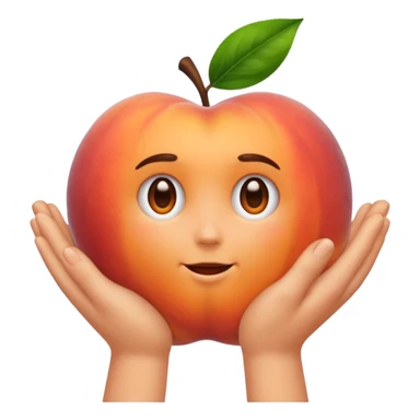 Peach with hands on it sticker