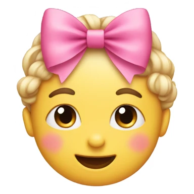 Cute emoji with a pink bow  sticker