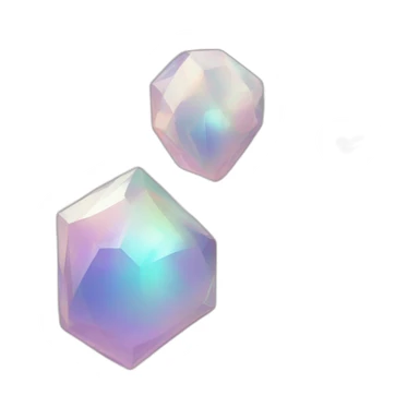 glossy Pastel whitish iridescent glass nebula crystal clusters sticker