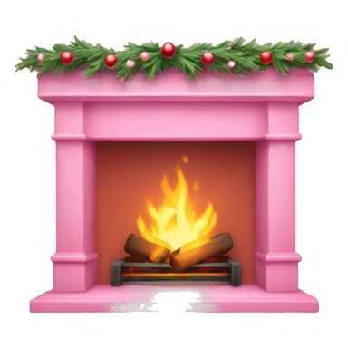 Pink christmas fireplace sticker