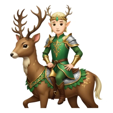 an elven king riding a deer sticker