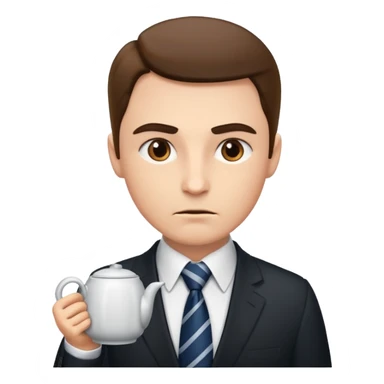 Generate boss image which is asking  for tea sticker