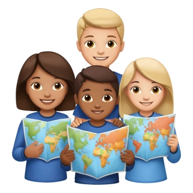 children Holding Maps sticker