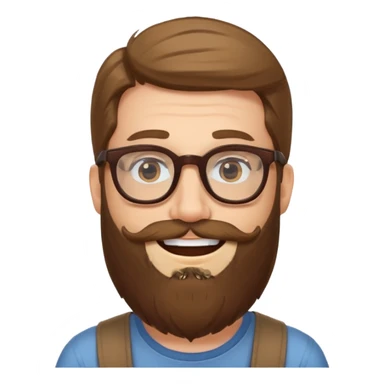 Guy with long beard and glasses sticker