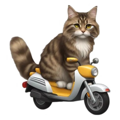 Maincoon sur un scooter sticker