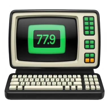 mac os icon code computer retro terminal, black, green white, numbers on the screen sticker