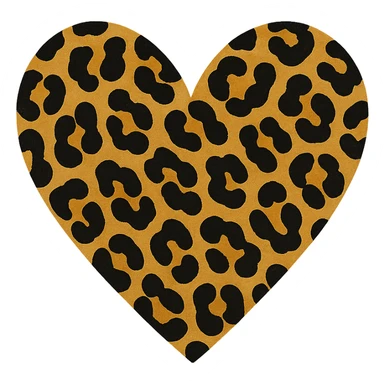 leopard print heart, style 1 sticker