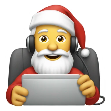 Santa driving while on the phone  sticker