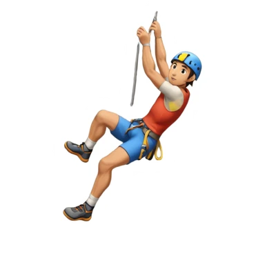 Japanese style art of a rock climber sticker