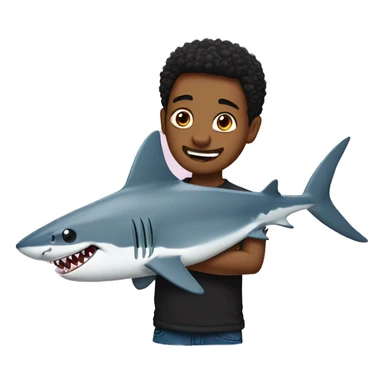 shark with hawwaii chlotes on him sticker