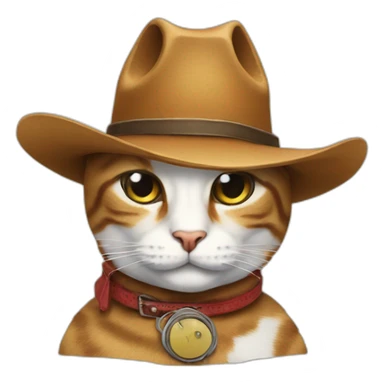 cat with a cowboy hat and smoking ciggratte sticker
