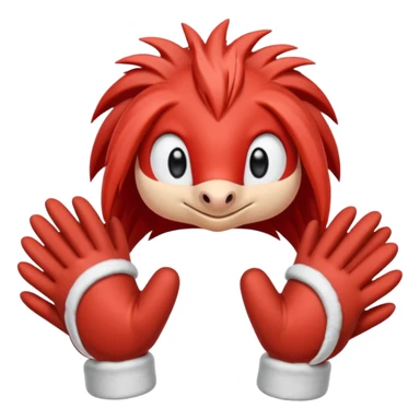 knuckles a red animal with peach arms and white mittens that have no fingers , he’s a echidna with red eyes sticker