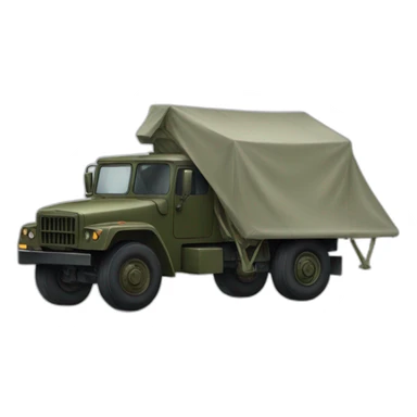 army truck with tent cloth sticker