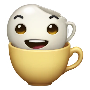 Really laughing crying teacup sticker