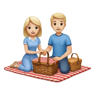 Couple + picnic basket, Park Visitors. sticker
