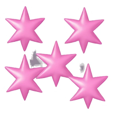 Three small pink , 4-pointed stars grouped together. The stars have a slightly elongated shape, giving them a twinkling effect. They vary in size, with the largest star in the center and two smaller stars on either side.  sticker