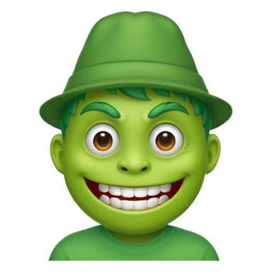 monster with green hat and t shirt sticker