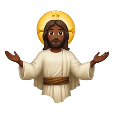 Dark skin christ Jesus floating in sky sticker