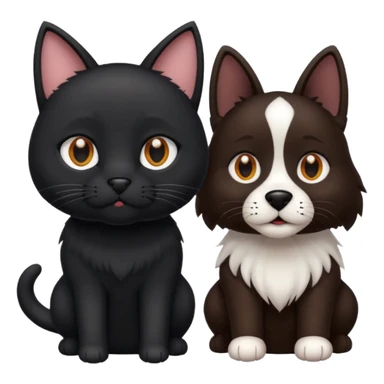 black cat with dog sticker