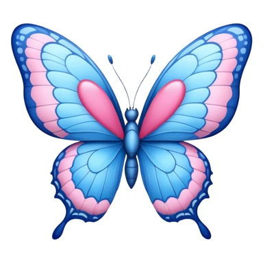 Blue butterfly with a pink heart sticker