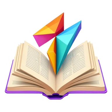 Open book turns into magic shapes sticker