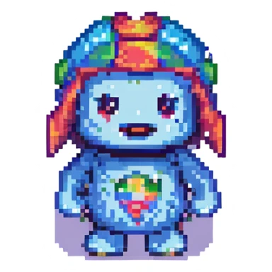 playful pixel art object or mascot based on فبلبارادادلد, 8-bit style, no text sticker