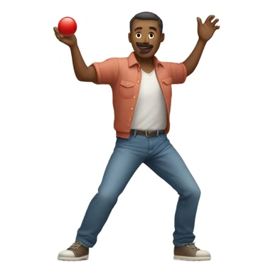 A man rolling a bocce ball sticker