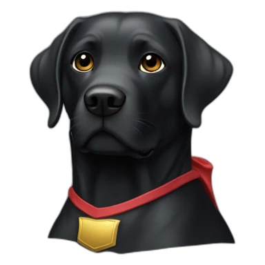 Labrador couleur noir en super hero avec la cape sticker