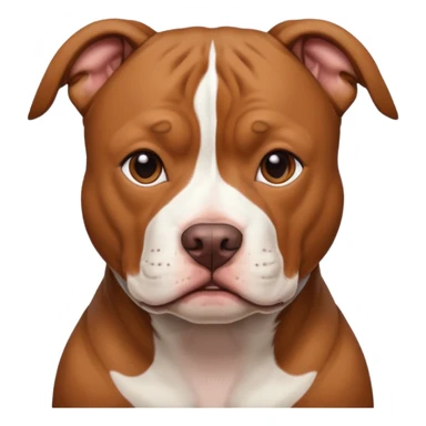 brown and white pit bull  sticker