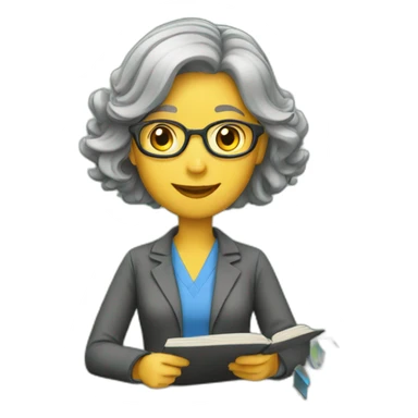 teacher-girl-grayhair-teaching sticker