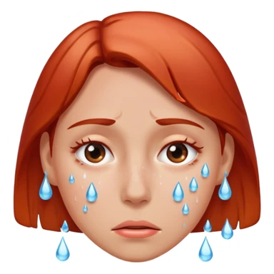 woman feeling very hot, sweating with face redish and drops sticker