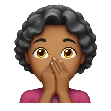 woman covering mouth with hand sticker