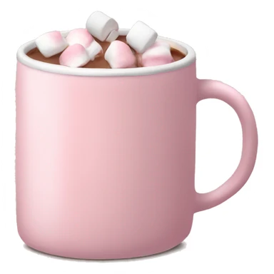 Light Pink mug of hot chocolate with marshmallows  sticker