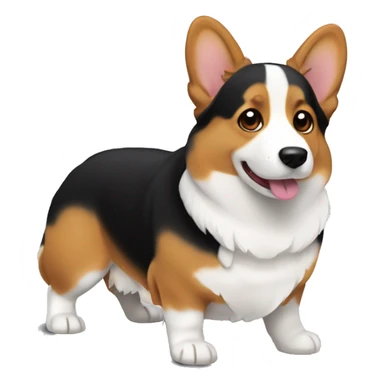 Mostly black tri color corgi  sticker
