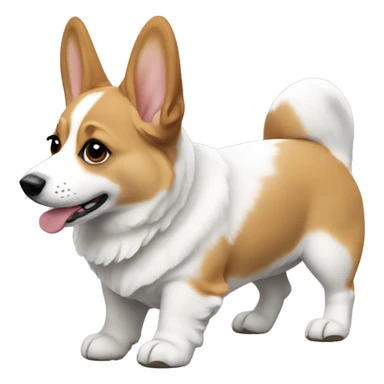 Short hair corgi white sticker