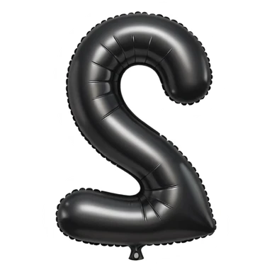 metallic black balloon number 1, classic emoji style sticker