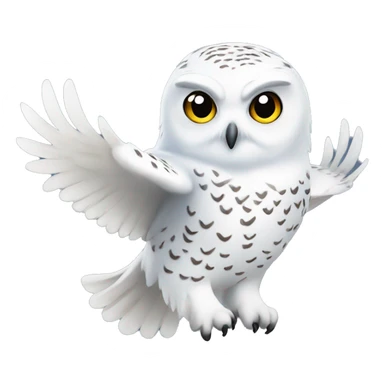 cute snowy owl flying sticker