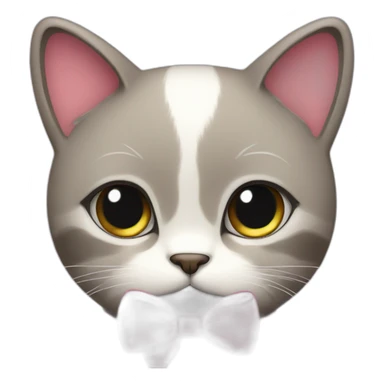 Shy cat with pink bow sticker