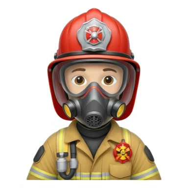 Firefighter with respiratory protection sticker