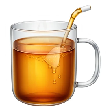 Cup of tea in a glass mug sticker
