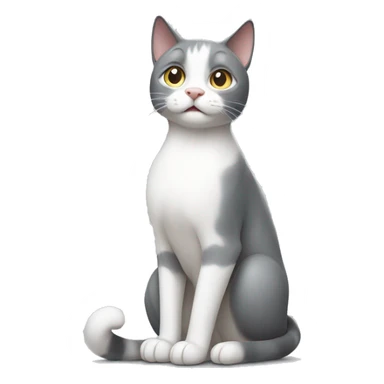 Gray and white cat begging for attention sticker