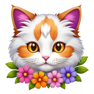 Cat with flowers on them sticker