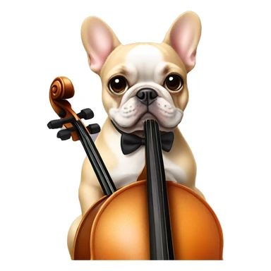 French bulldog playing cello sticker