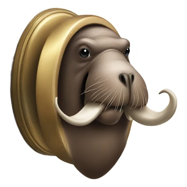 walrus eating a doorknob sticker