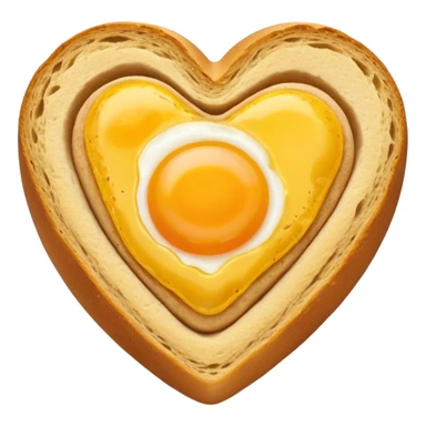 Egg in a sour dough bread, bread is heart shaped sticker