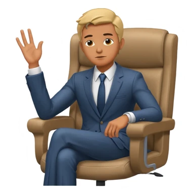 guy imitating thinker statue pose but with clothes and sitting in a office chair sticker