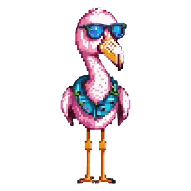 flamingo with sunglasses sticker