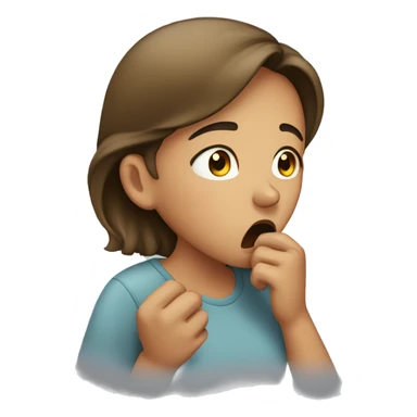 Girl coughing sticker