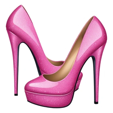 Pink glitter heels sticker