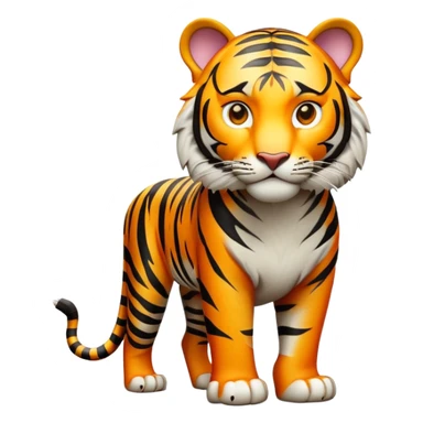 cinematic- noble-tiger-realistic-full-body-standing-emoji,-massive-striped-frame-exuding-power-and-grace,-bold-orange-fur-with-thick-black-stripes,-head-tilted-dramatically,-piercing-yellow-eyes-focused-intensely,-simplified-yet-realistic-focused-features,-highly-detailed,-glowing-with-an-almost-sarcastic-glow expressive eyes sticker